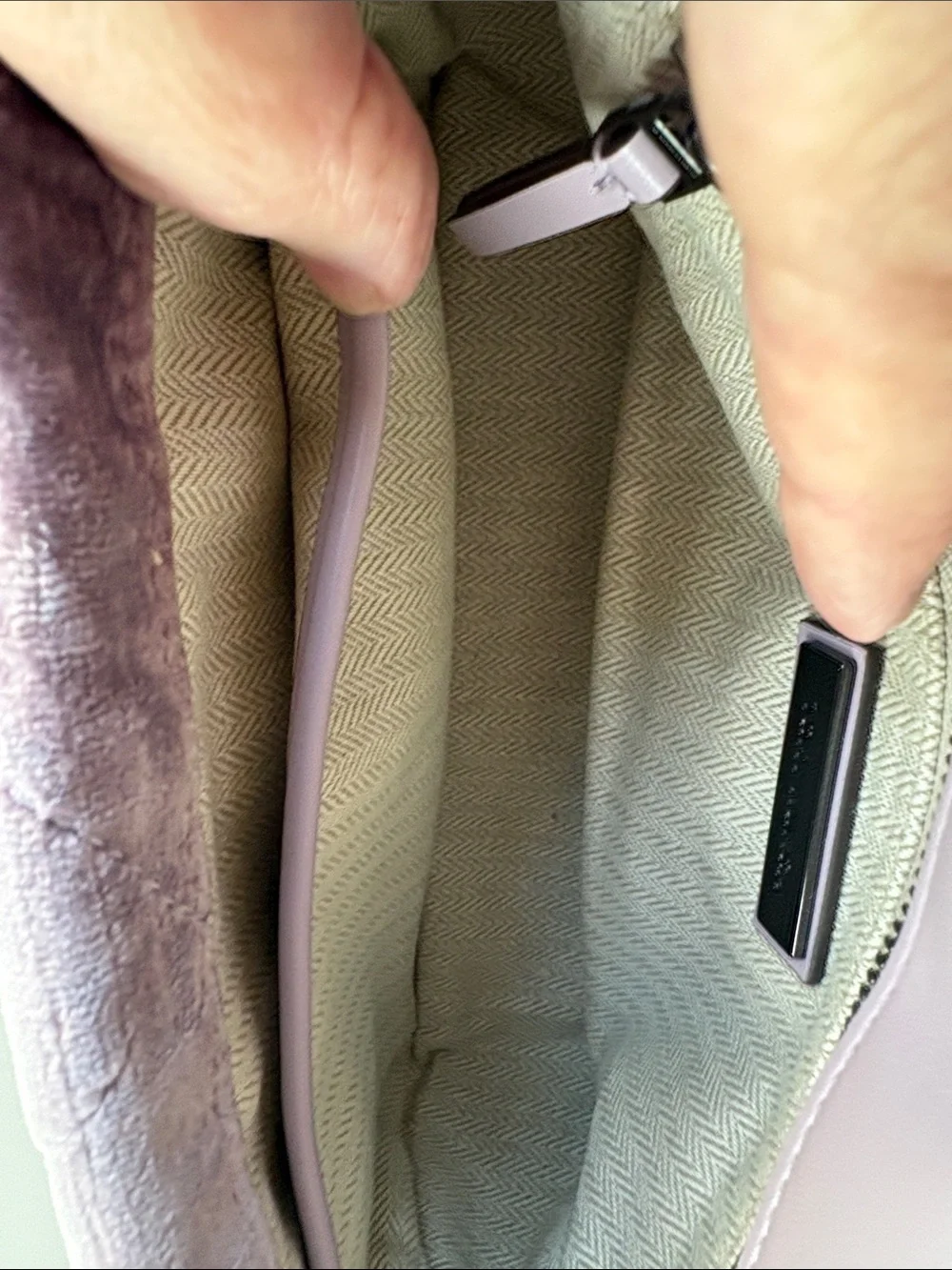 Tory Burch Quilted Velvet Shoulder Bag in Lavender Mist